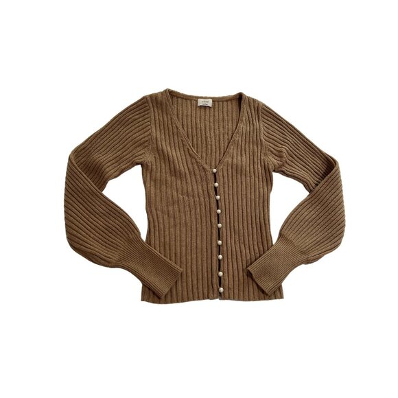 Aritzia Sweaters - Aritzia Wilfred Pearl Cardigan in Brown